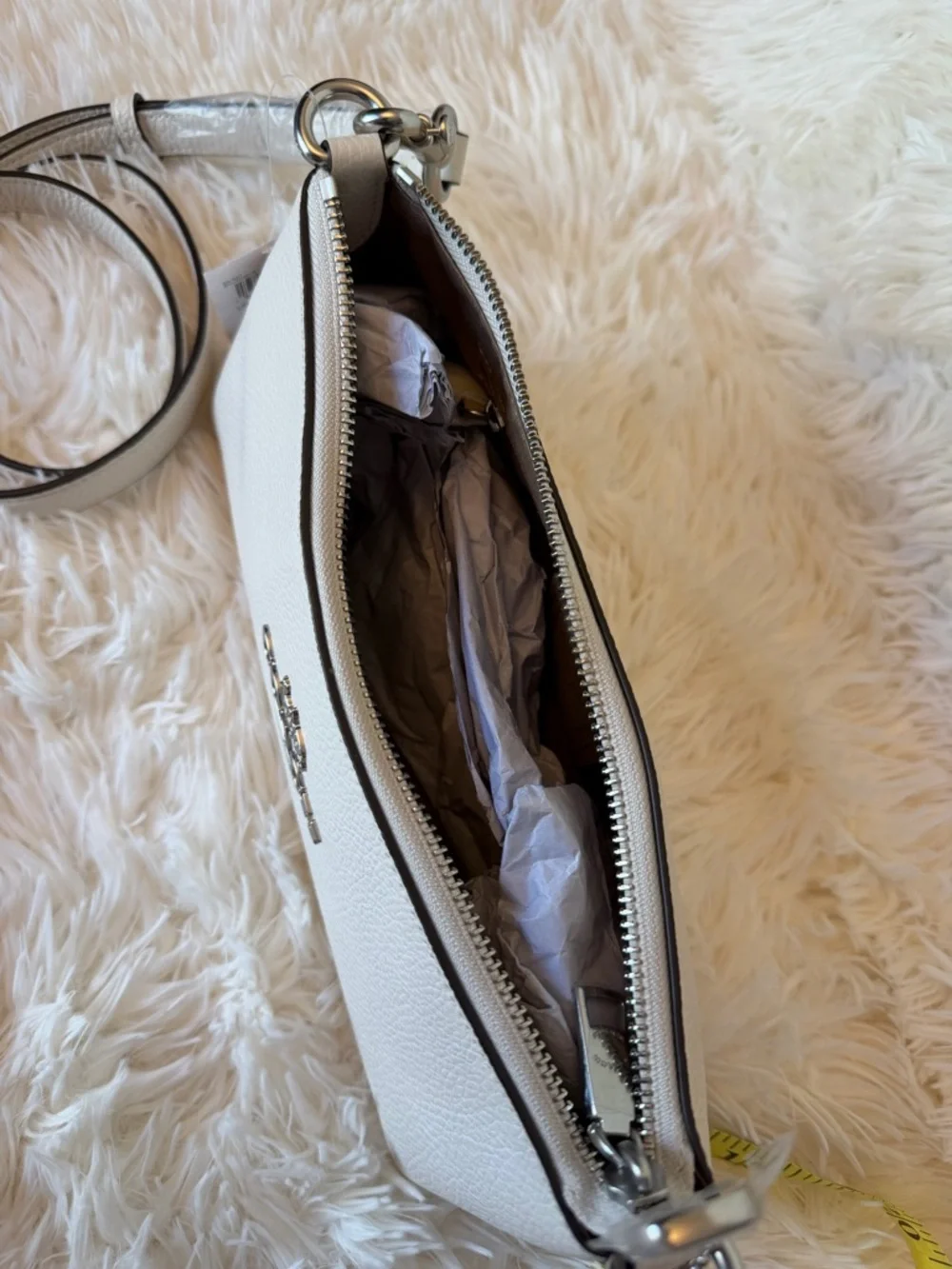 COACH Charlotte CL407 Chalk Pebbled Leather Detachable Strap, NWT, No Chain - Picture 12 of 15